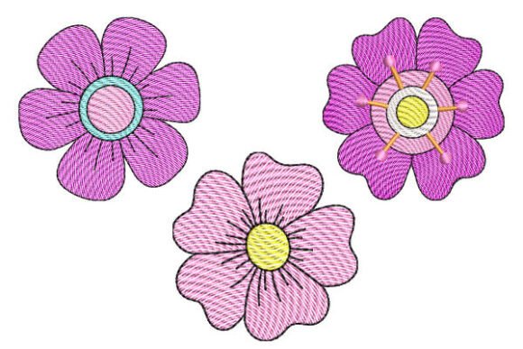 3 Flowers – Country Style Embroidery