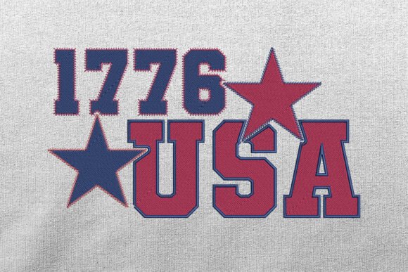 American 1776 USA Embroidery Design