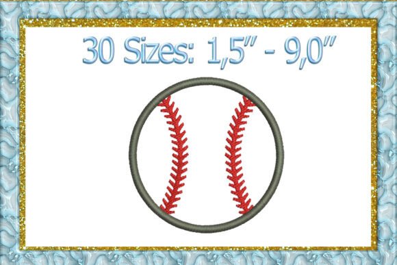 Baseball Applique Embroidery Design