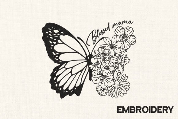 Blessed Mama Embroidery, Butterfly
