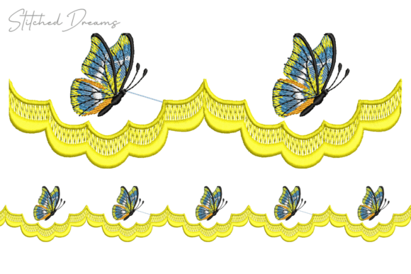 Butterfly Motif Embroidery Border