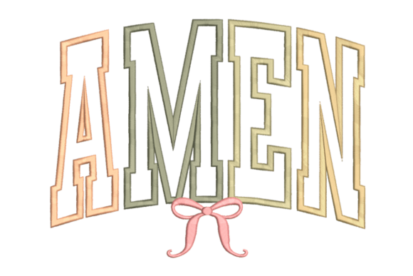Coquette Amen Embroidery Design