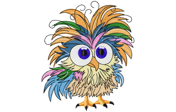 Crazy Funny Chicken Embroidery Design