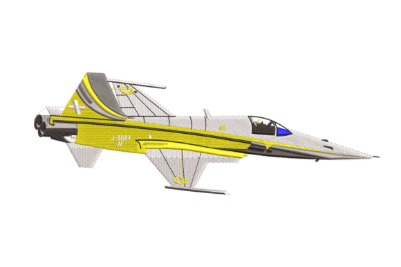 Fighter Jet Embroidery Design