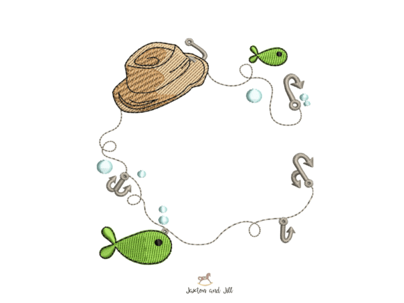Fishing Frame Machine Embroidery Design