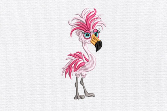Funky Flamingo Embroidery Design