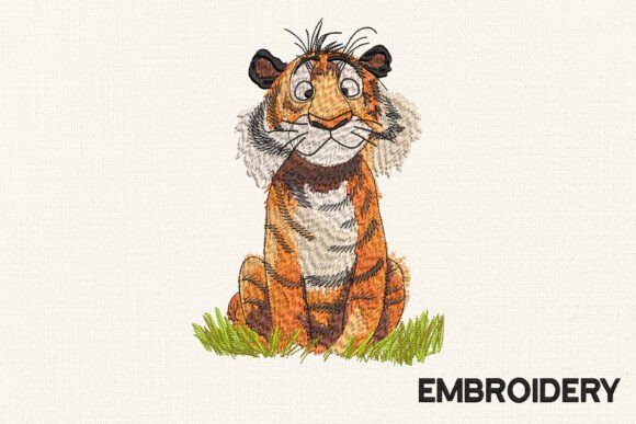 Funny Tiger Embroidery Design