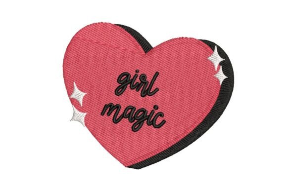 Girl Magic Heart Patch Embroidery Design