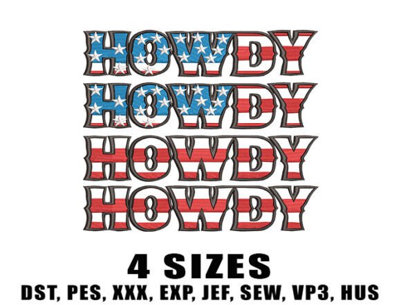 Howdy 4th of July Embroidery Design