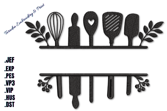 Kitchen Utensils Embroidery Design Set