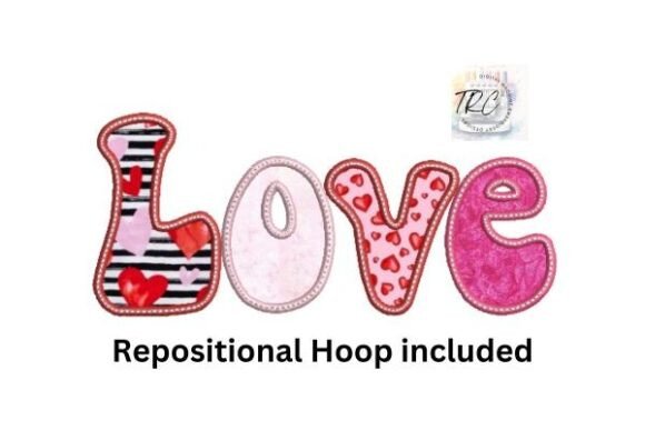 Love Applique Embroidery Design