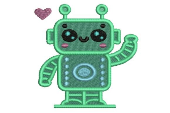 Loveable Robot Embroidery