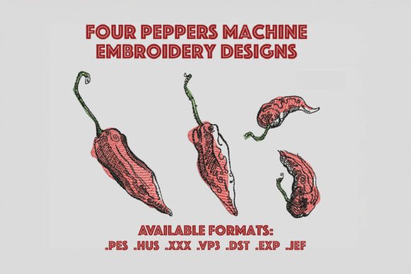 Peppers Bundle Machine Embroidery