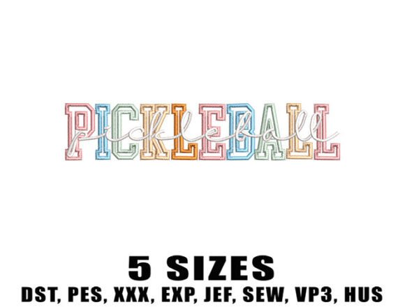 Pickleball Embroidery Design