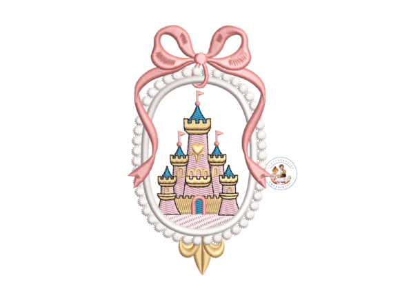 Princess Castle Frame Embroidery Design