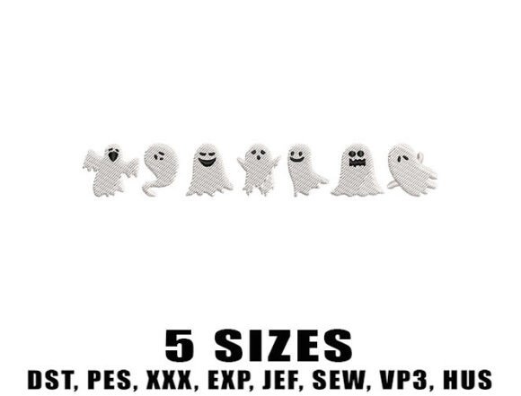Spooky Ghost Embroidery Designs