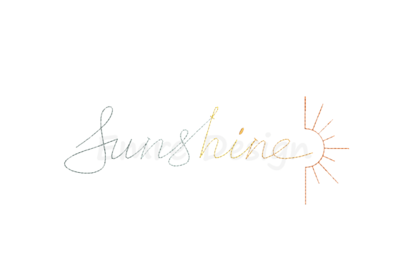 Sunshine Line Art Embroidery Design