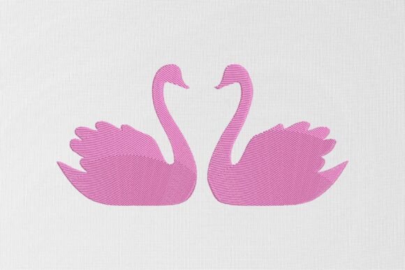 Swans Love Embroidery Design