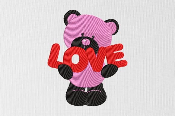 Teddy Bear Love Embroidery Design