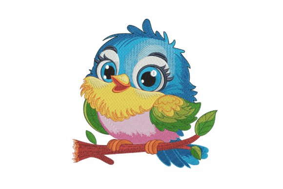 Titmouse Bird Embroidery Design