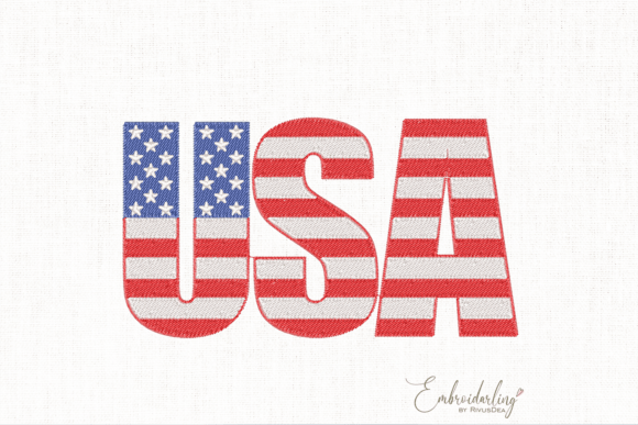 USA Embroidery Design File. 4th of July